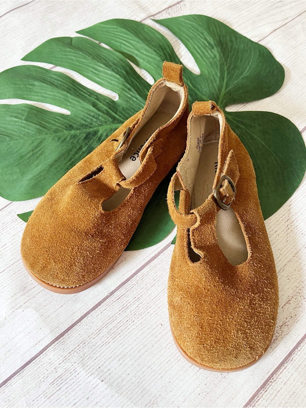Kiderence suede Mary Jane little girl shoes